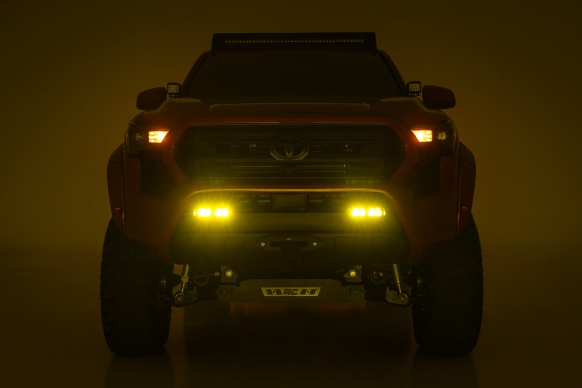 Toyota Tacoma LED Fog Light Kit - Rough Country - 3x1.75 Inch Black Series Slim Aux - Yellow - '24-'26